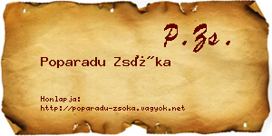 Poparadu Zsóka névjegykártya